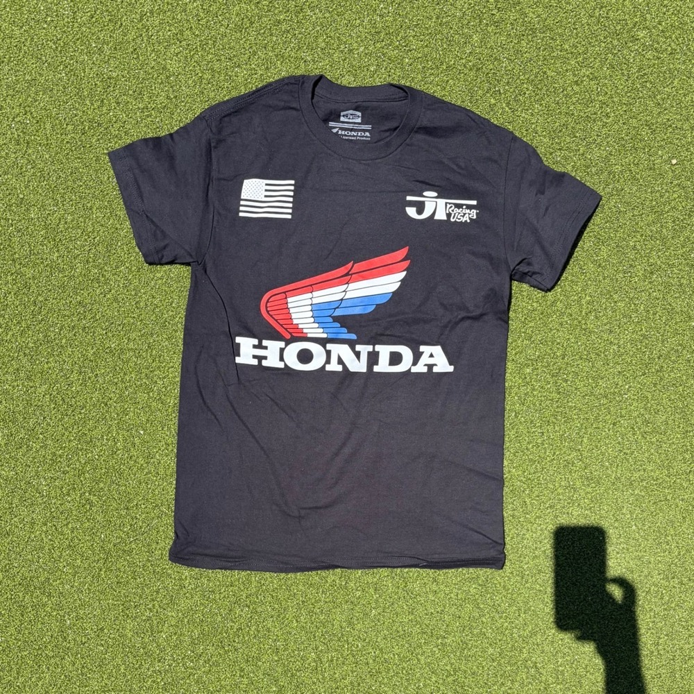 JT Racing USA Honda Graphic T-Shirt Black Mens Small Motocross Racing‎ Wing Logo